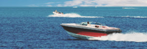 banner recreational insurance, speed boats on a lake